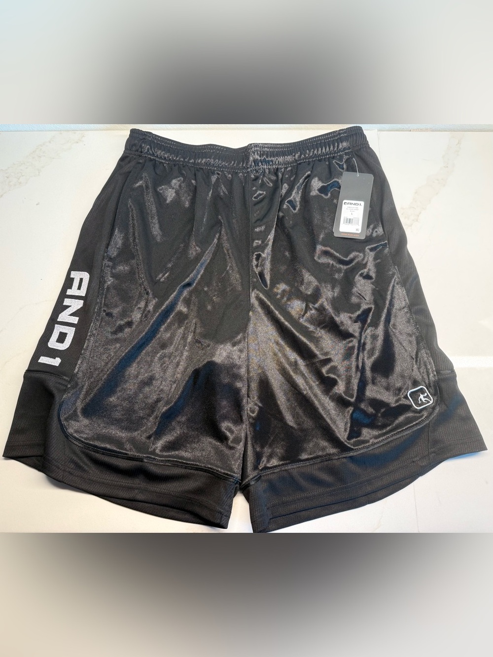 NWT AND1 All Court Shorts Men’s Large Black Athletic Basketball Gym